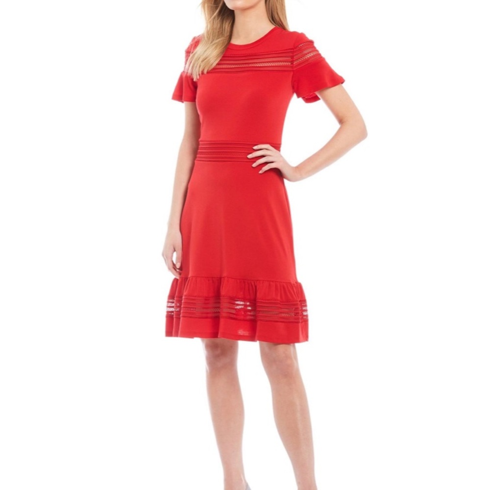 Michael Michael Kors Mesh-Mix Dress - Scarlet NWOT size S